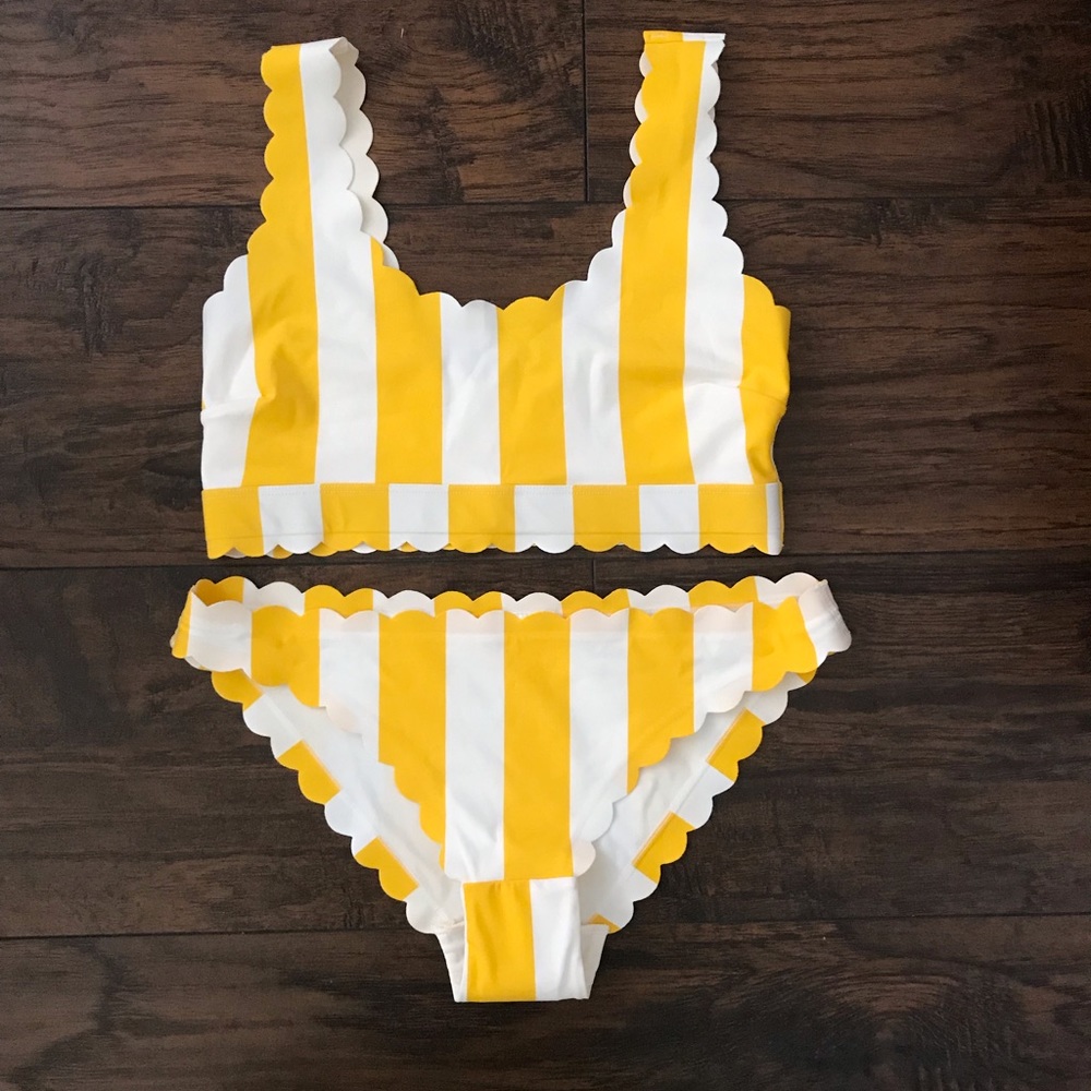 H&M white & yellow striped bikini (never worn)